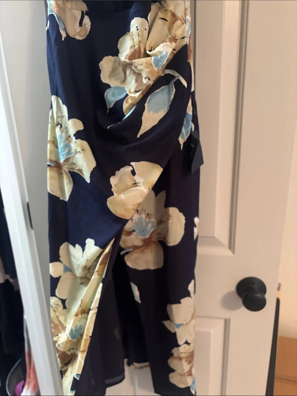 Lulu's Navy Midi Slip Dress with Yellow Floral Print - Picture 2 of 6